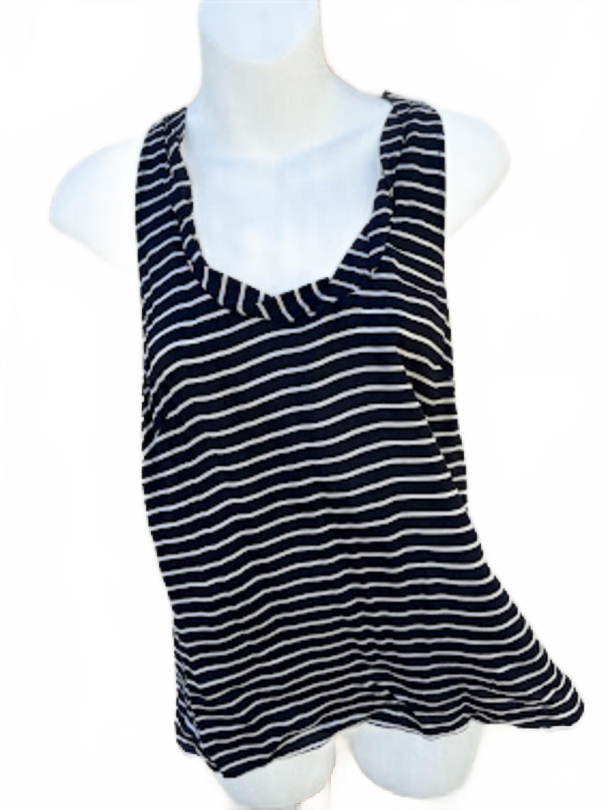 J.Crew Silk Navy Stripe Tank Top Size 4