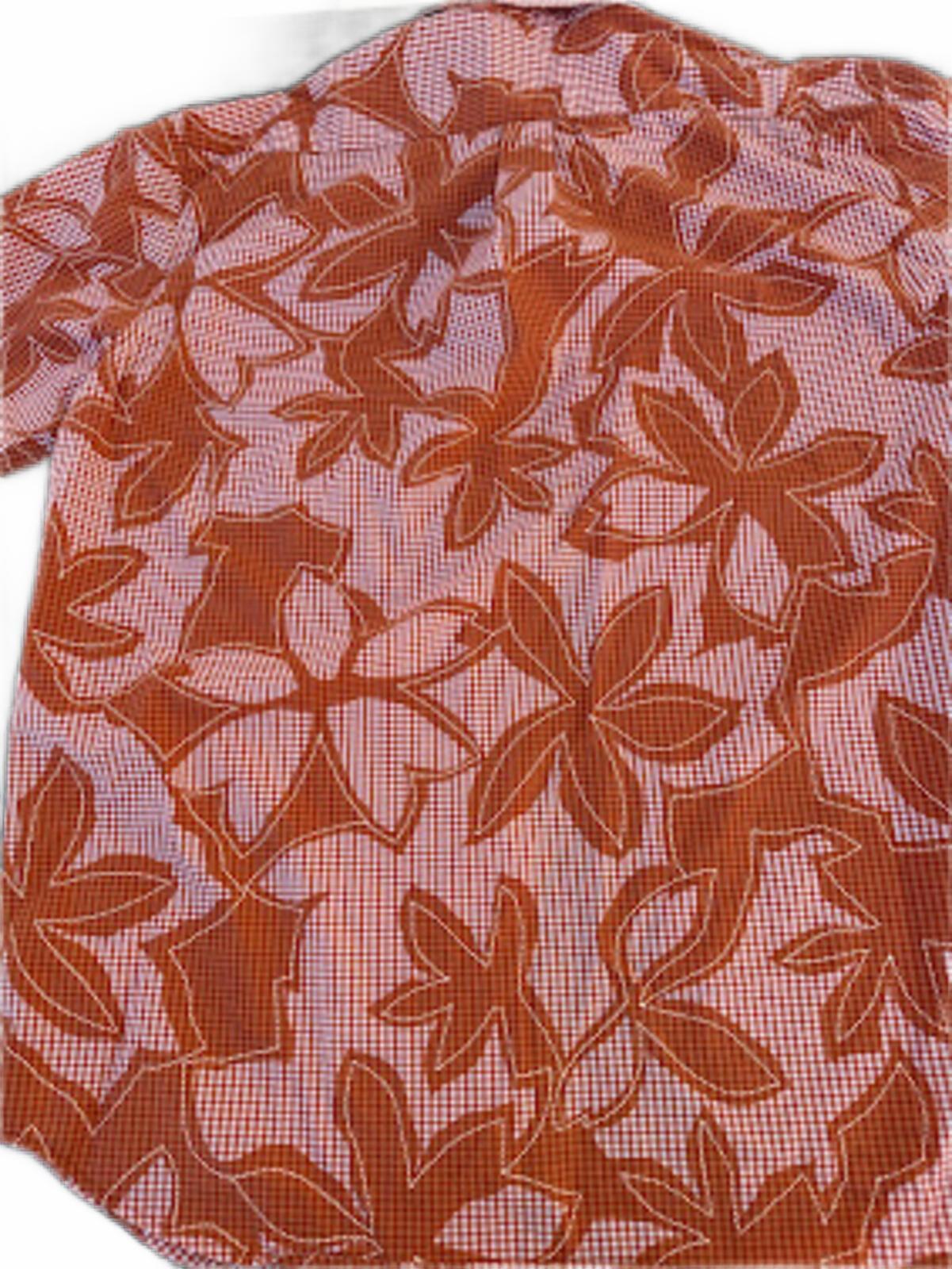 Stüssy Orange Floral Check Shirt XL