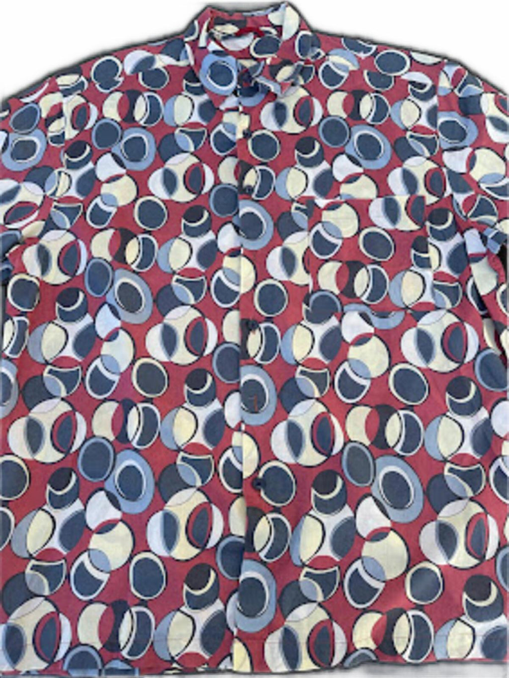 Vintage Abstract Print Button Front Shirt
