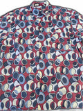 Vintage Abstract Print Button Front Shirt