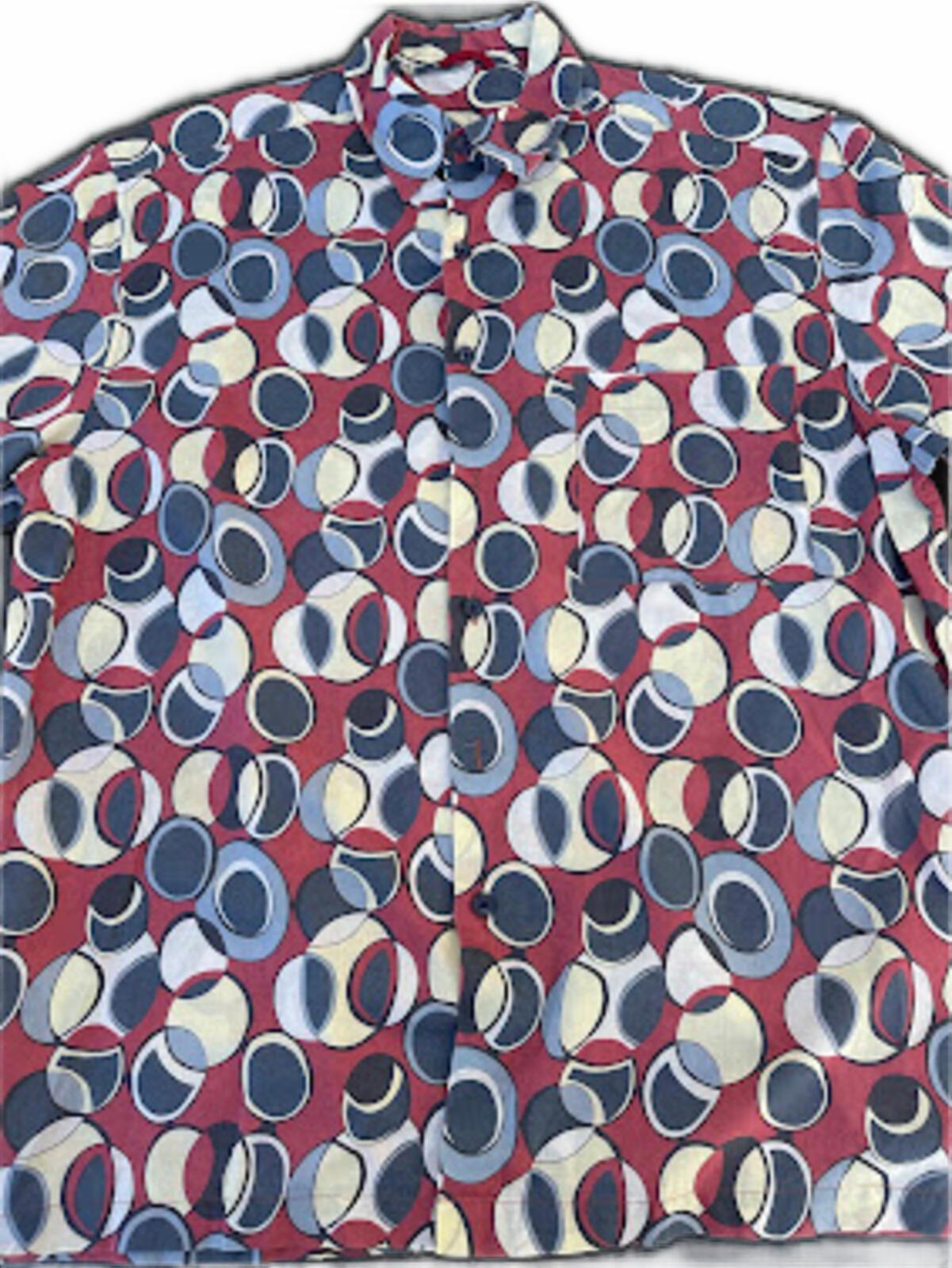 Vintage Abstract Print Button Front Shirt