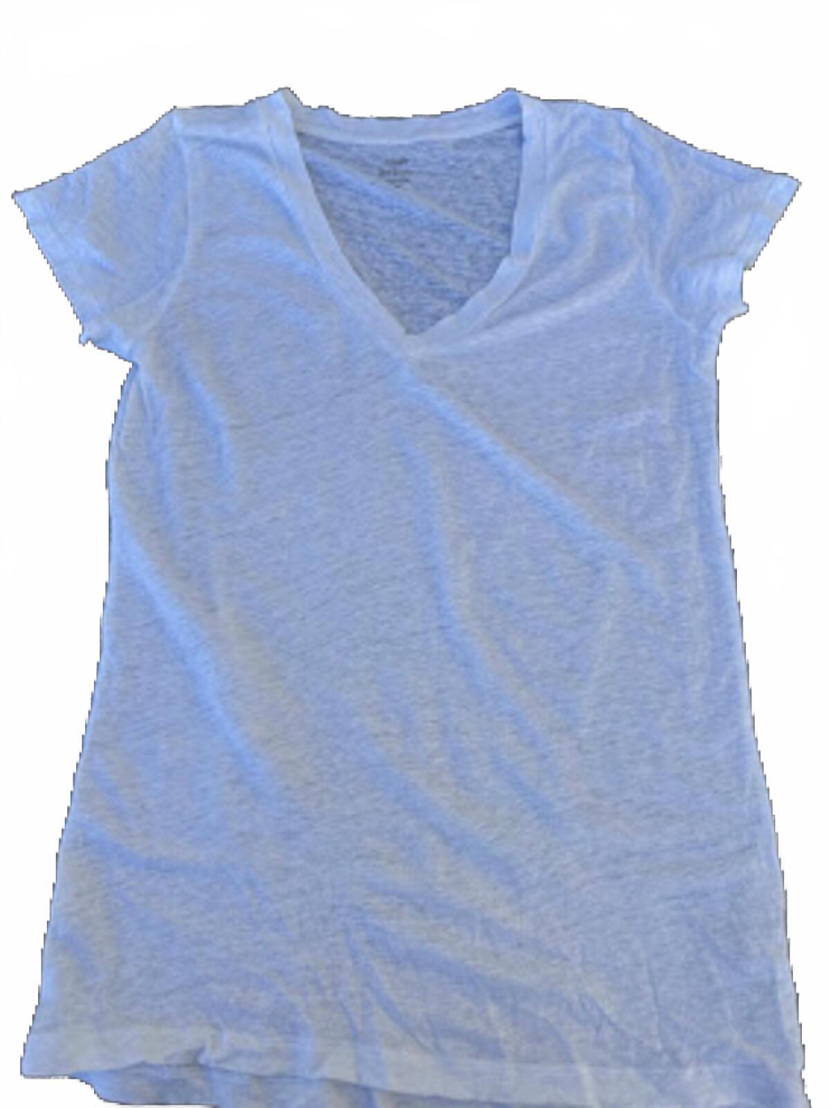 J.Crew Factory White Linen V-Neck Tee M