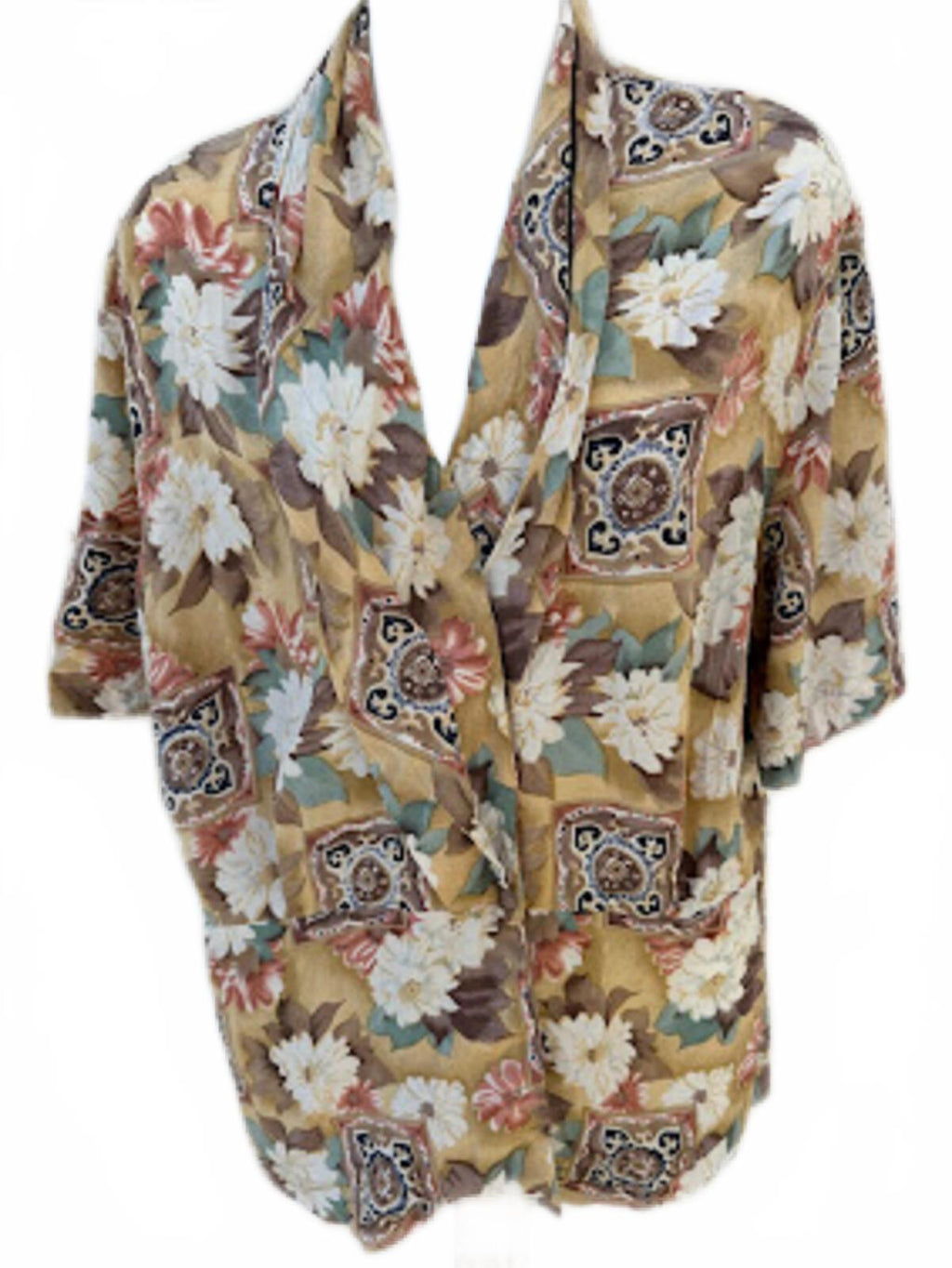Jacqueline Ferrar Silk Floral Blouse Size 14