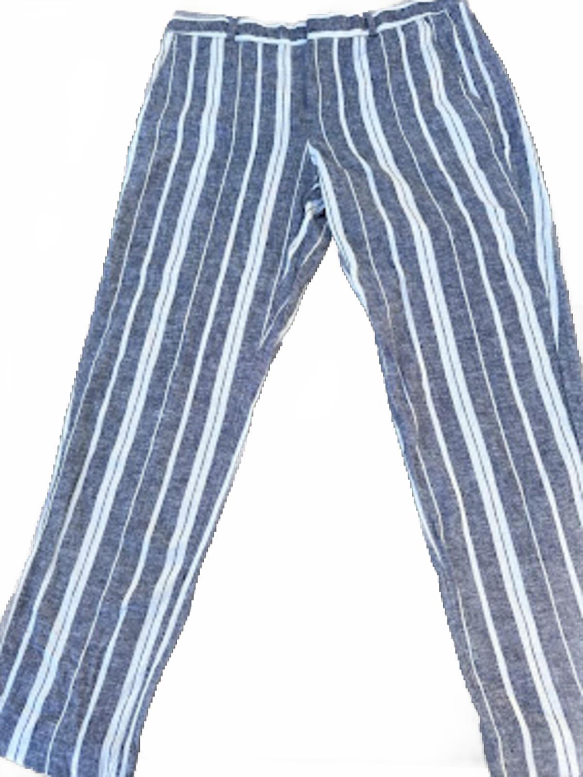 NWT Banana Republic Avery Linen Stripe Pants 6