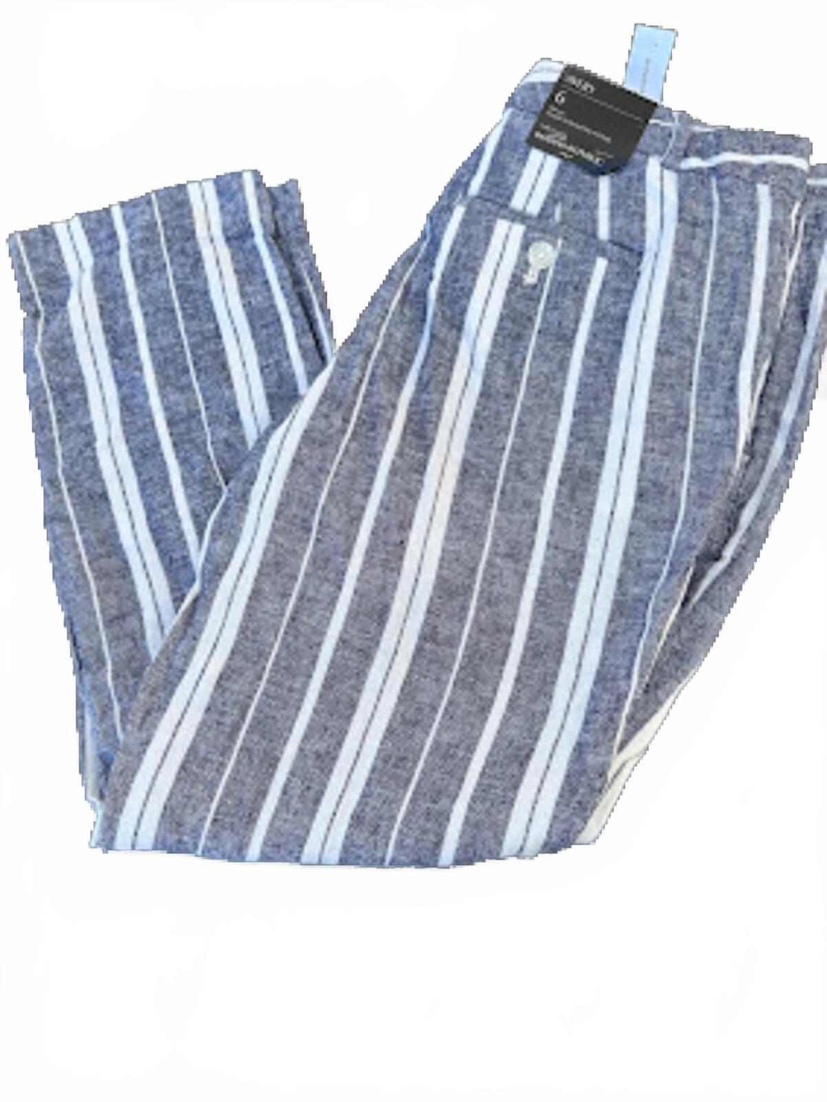NWT Banana Republic Avery Linen Stripe Pants 6