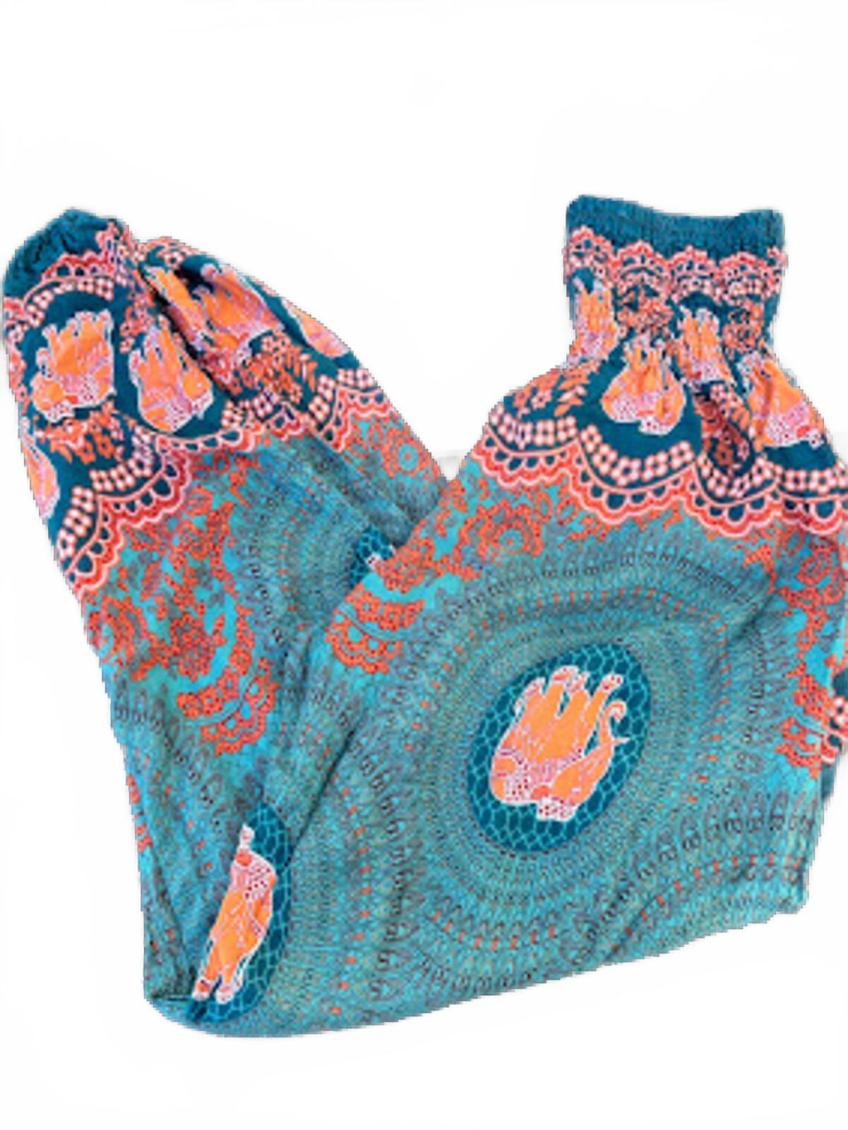 Elephant Print Thai Harem Pants Boho Joggers