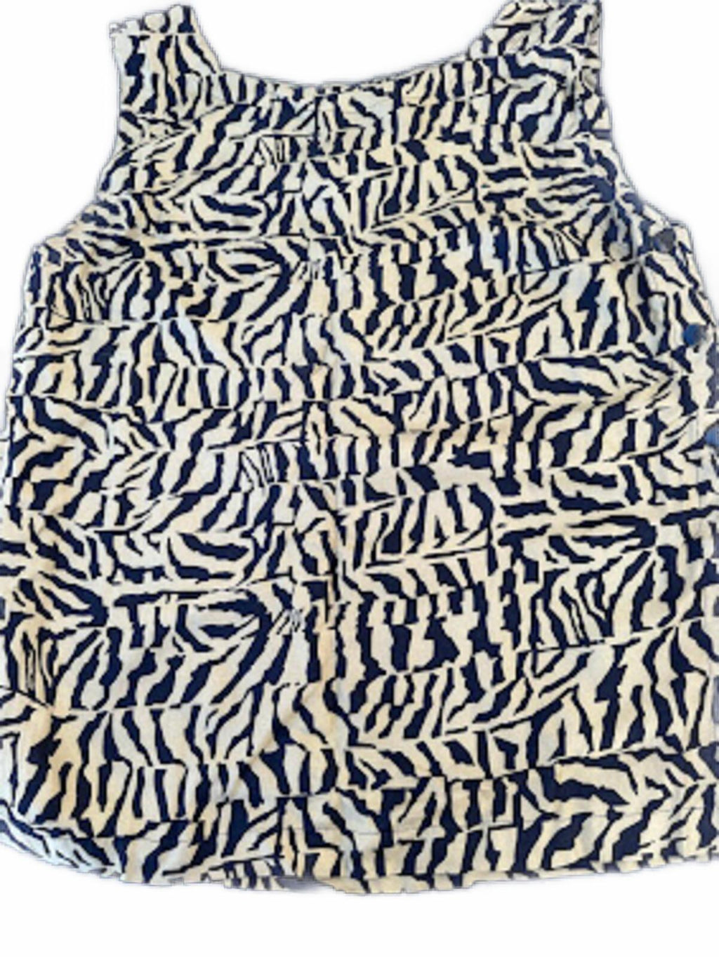 Diane Gilman Silk Zebra Print Tank Top Medium