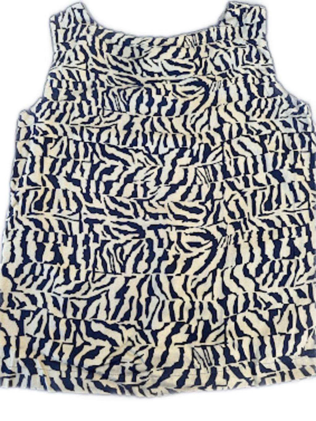 Diane Gilman Silk Zebra Print Tank Top Medium