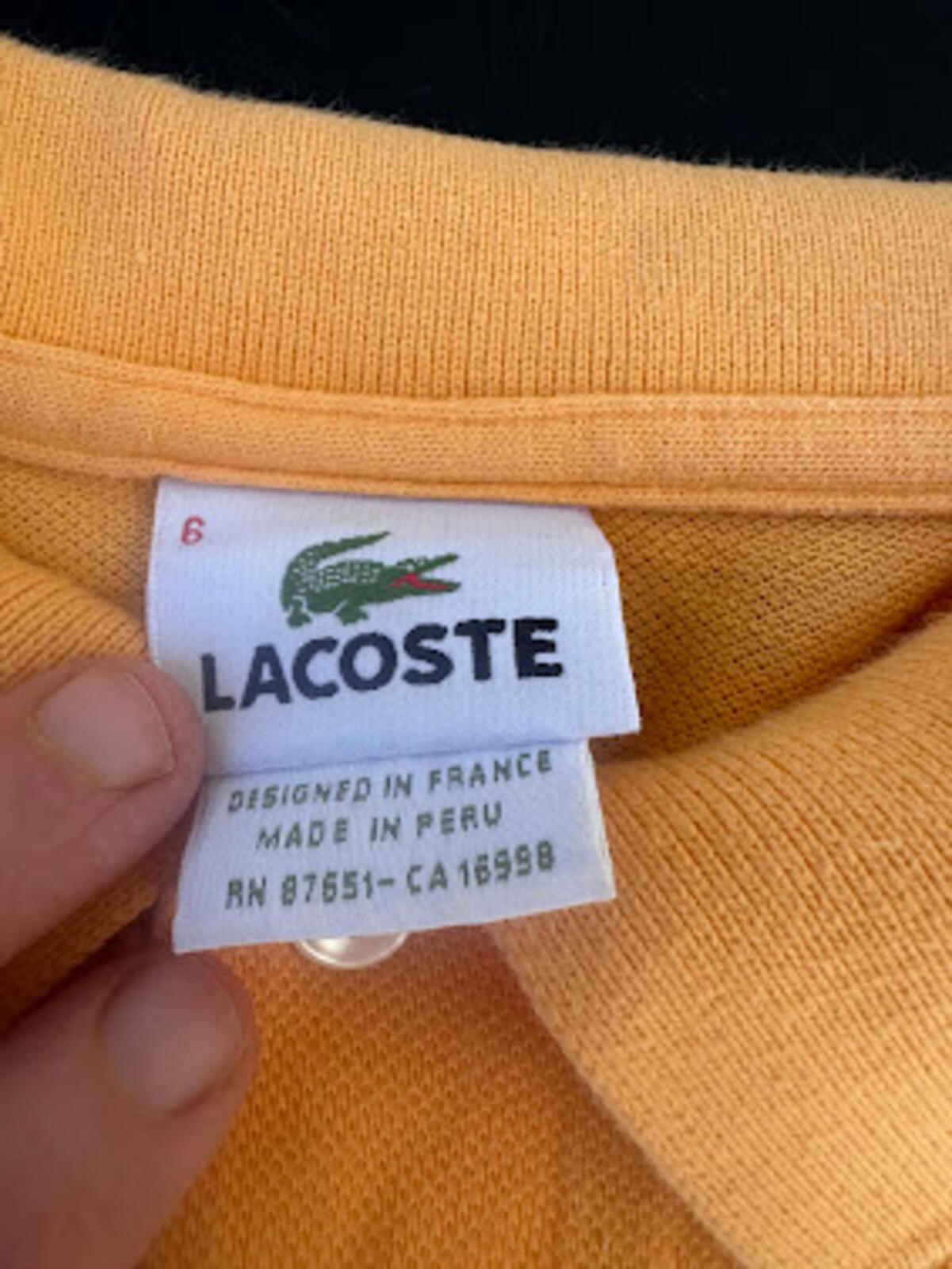 Lacoste Mango Piqué Polo Shirt Size 6
