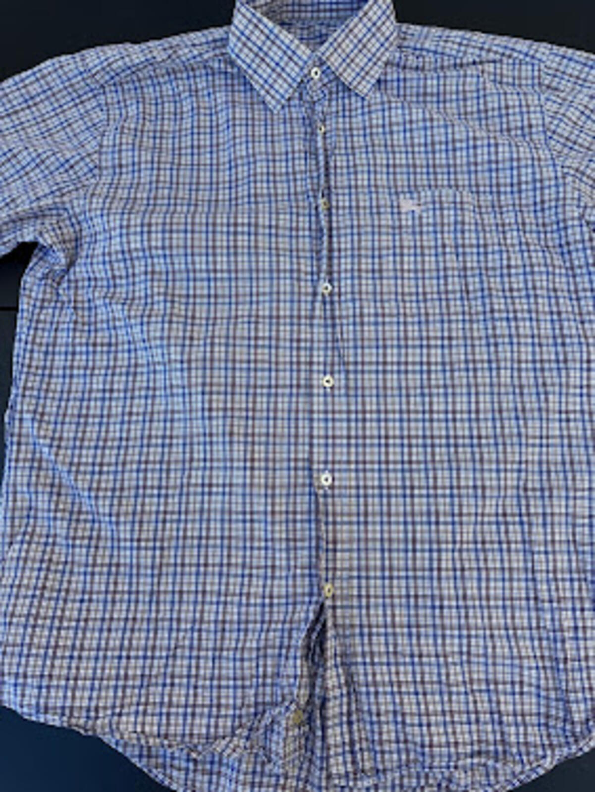 Burberry London Blue Brown Check Shirt L