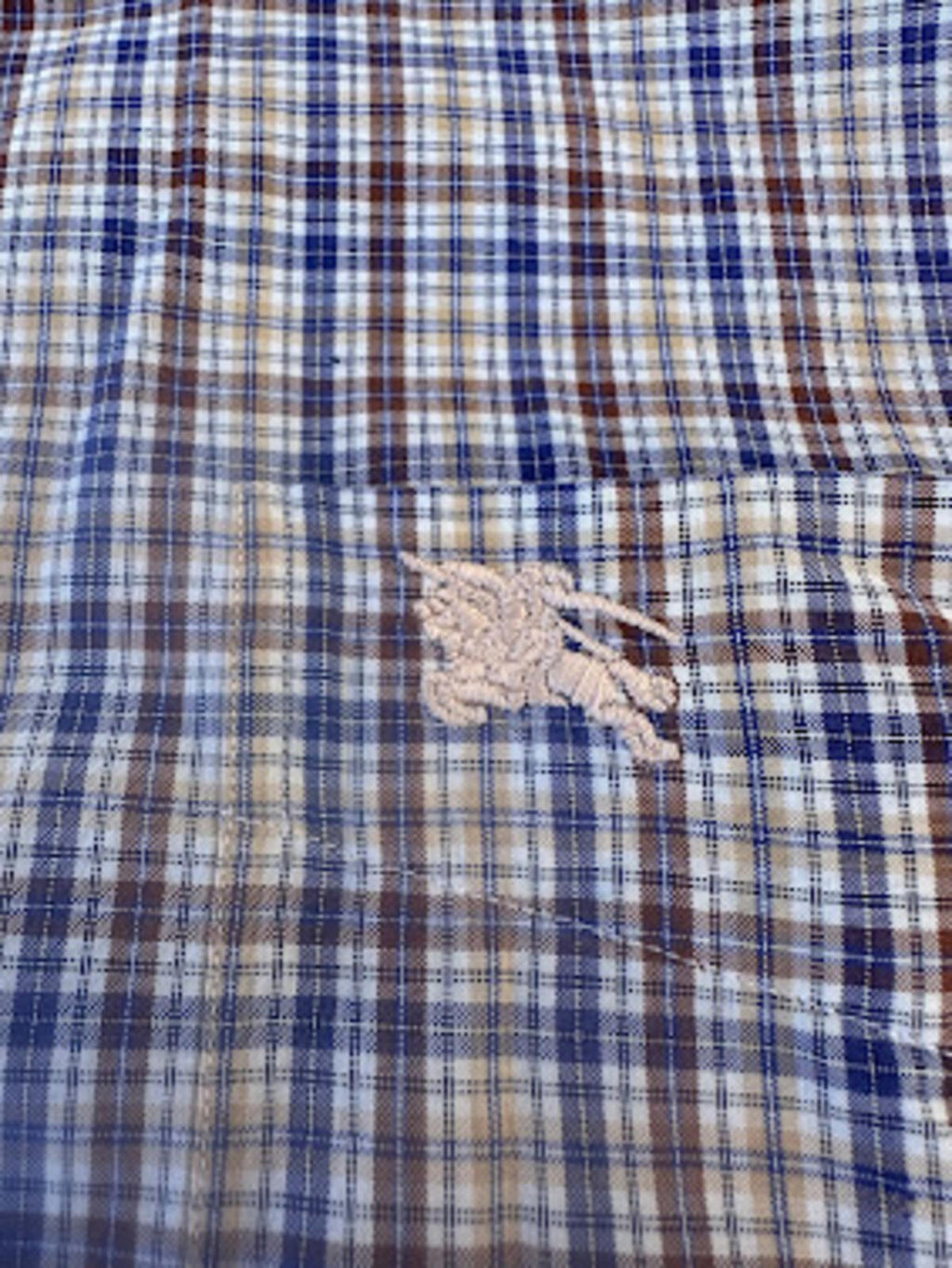 Burberry London Blue Brown Check Shirt L