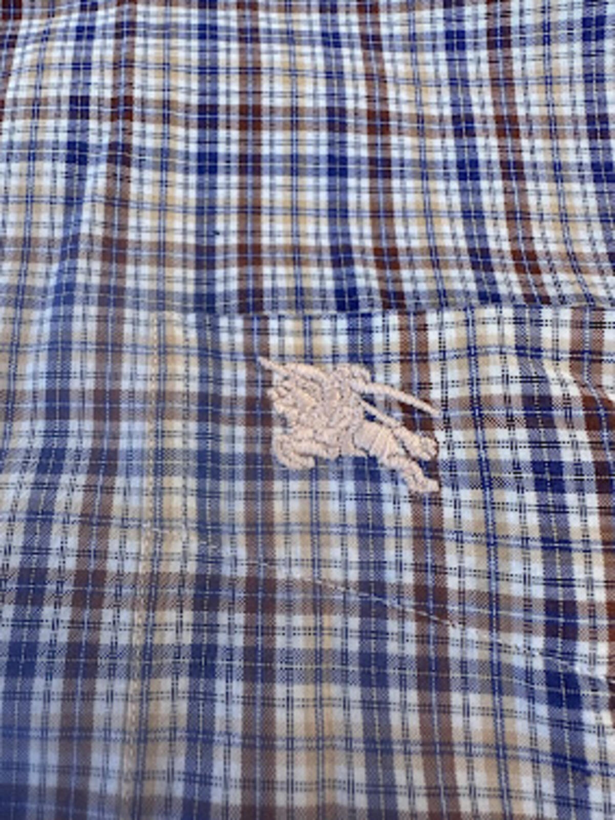 Burberry London Blue Brown Check Shirt L