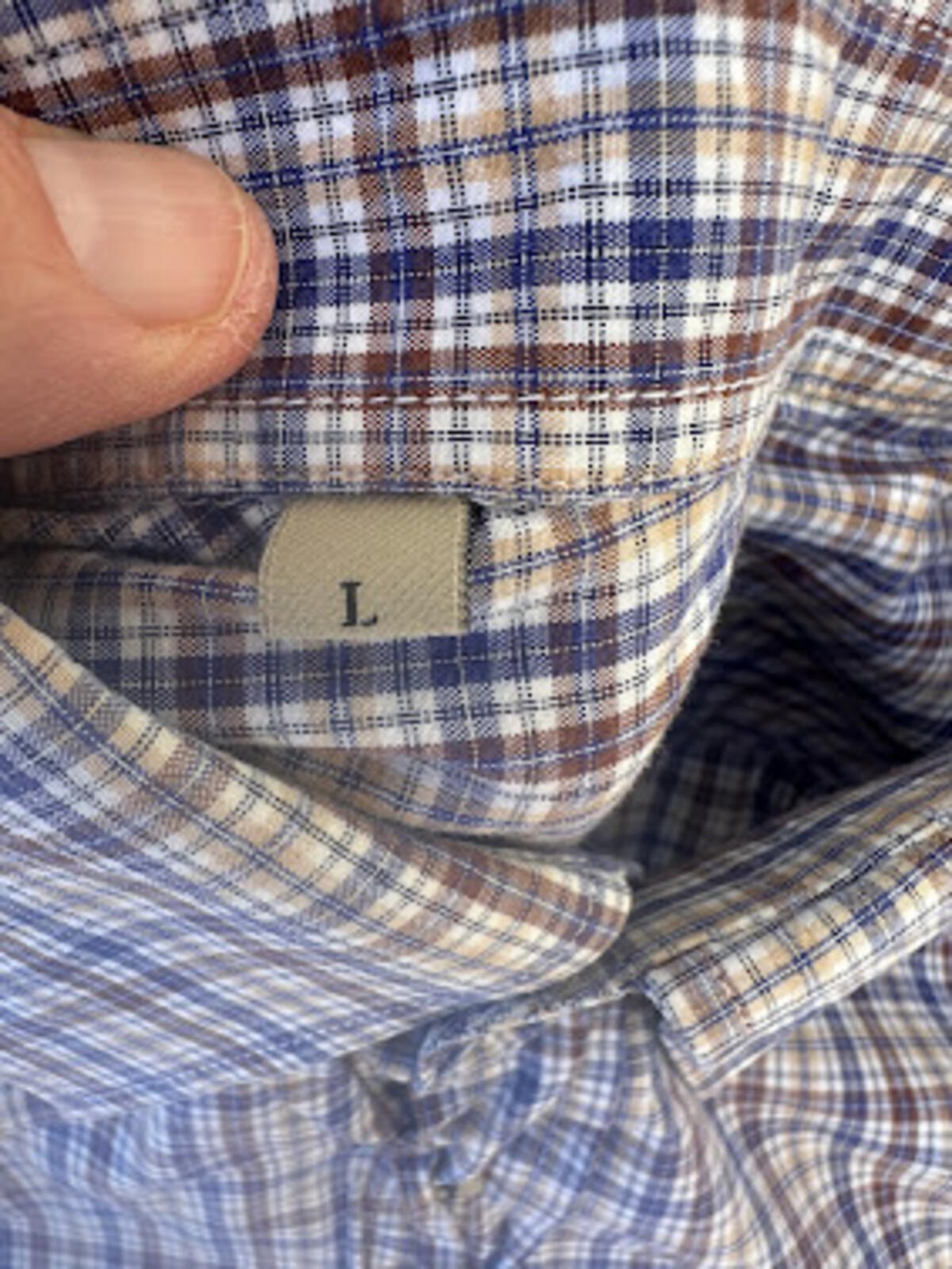 Burberry London Blue Brown Check Shirt L