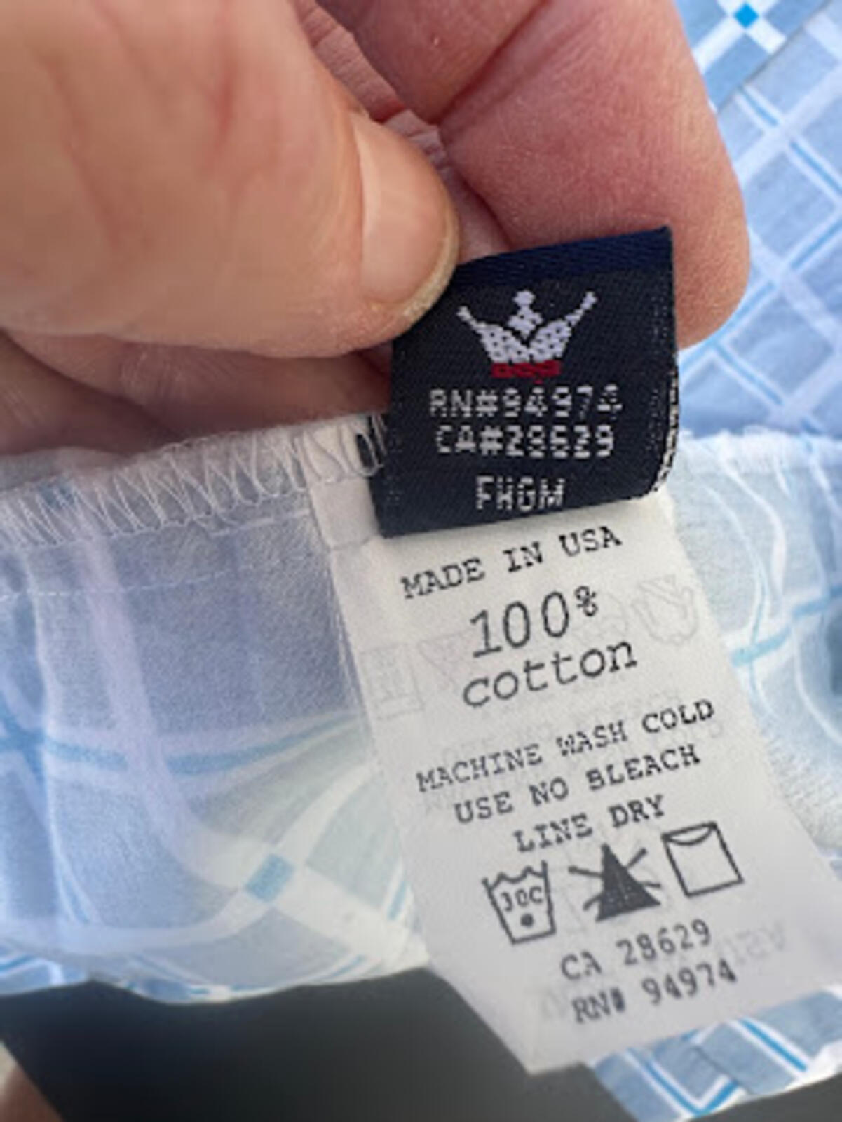 Stüssy Blue Windowpane Button-Up Shirt XL