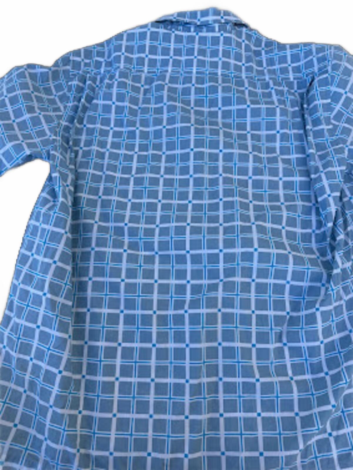 Stüssy Blue Windowpane Button-Up Shirt XL