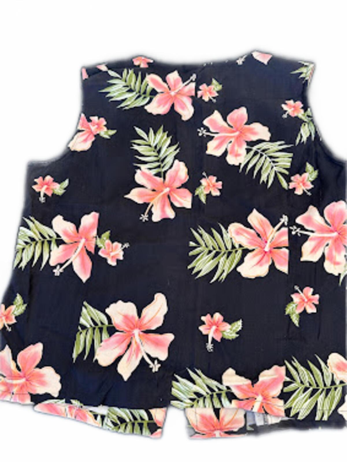 Pineapple Moon Silk Hawaiian Floral Shell Top M