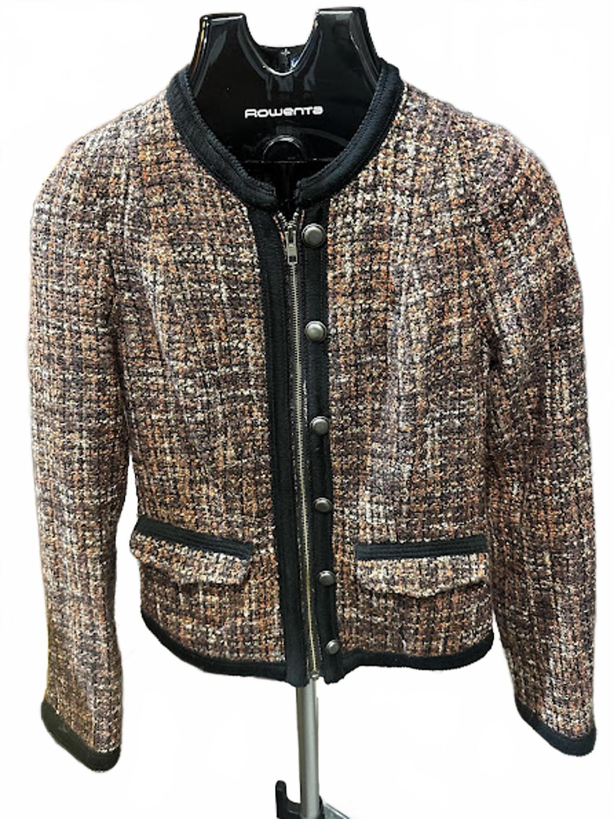 Free People Brown Tweed Bouclé Jacket Women S/M
