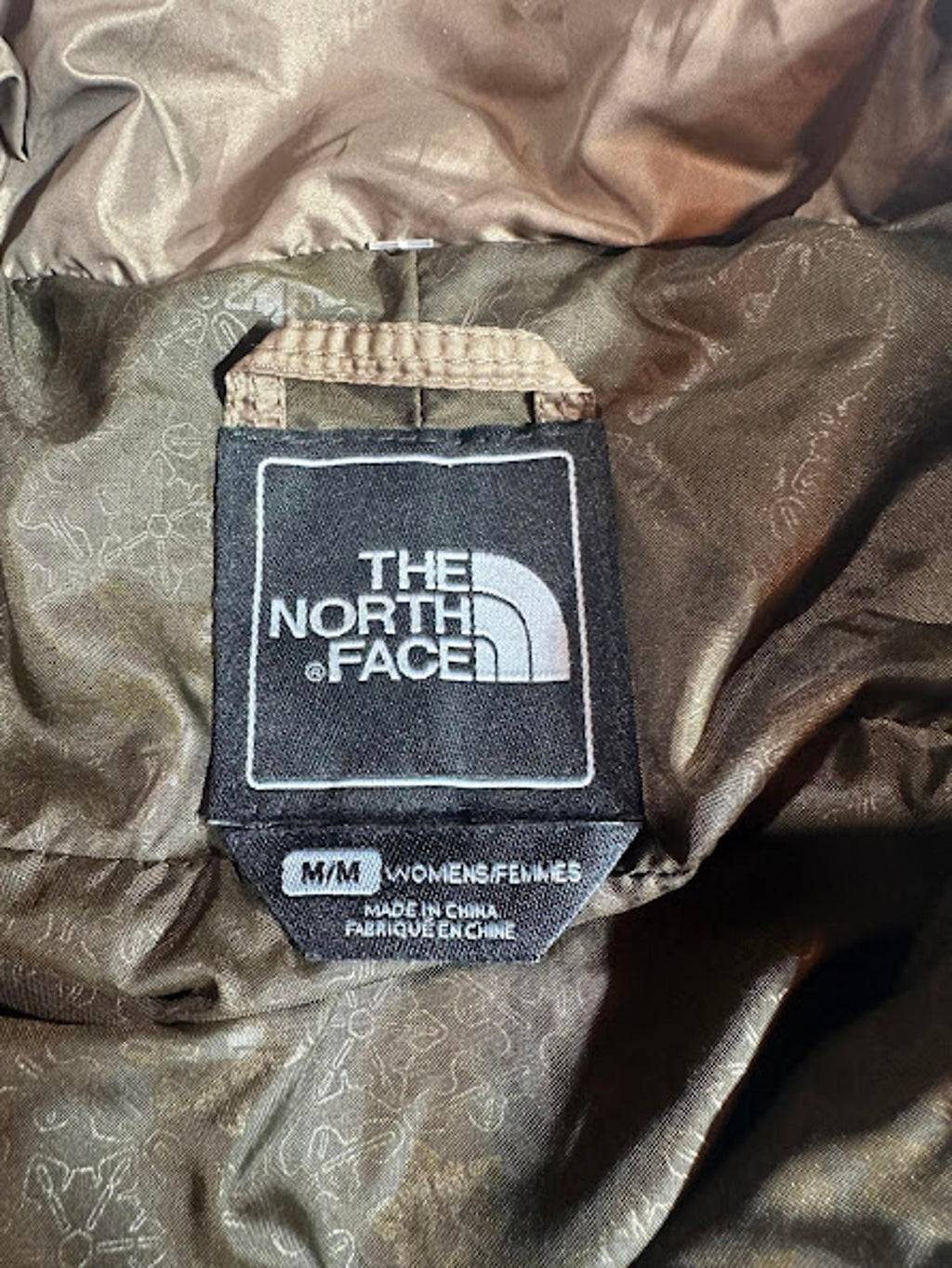 The North Face Y2K Brown Cream Puffer Jacket Women M