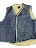 Vintage Roebucks Sherpa Lined Denim Vest M L