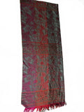 Vintage Silk Jacquard Floral Fringe Shawl Scarf
