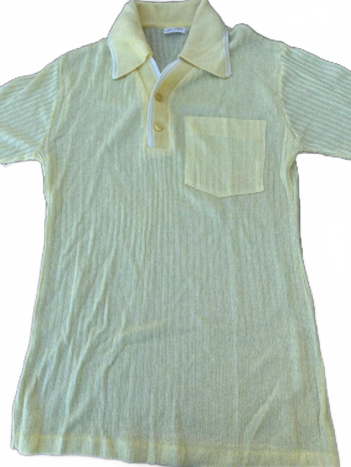Edwards of California Yellow Knit Polo S