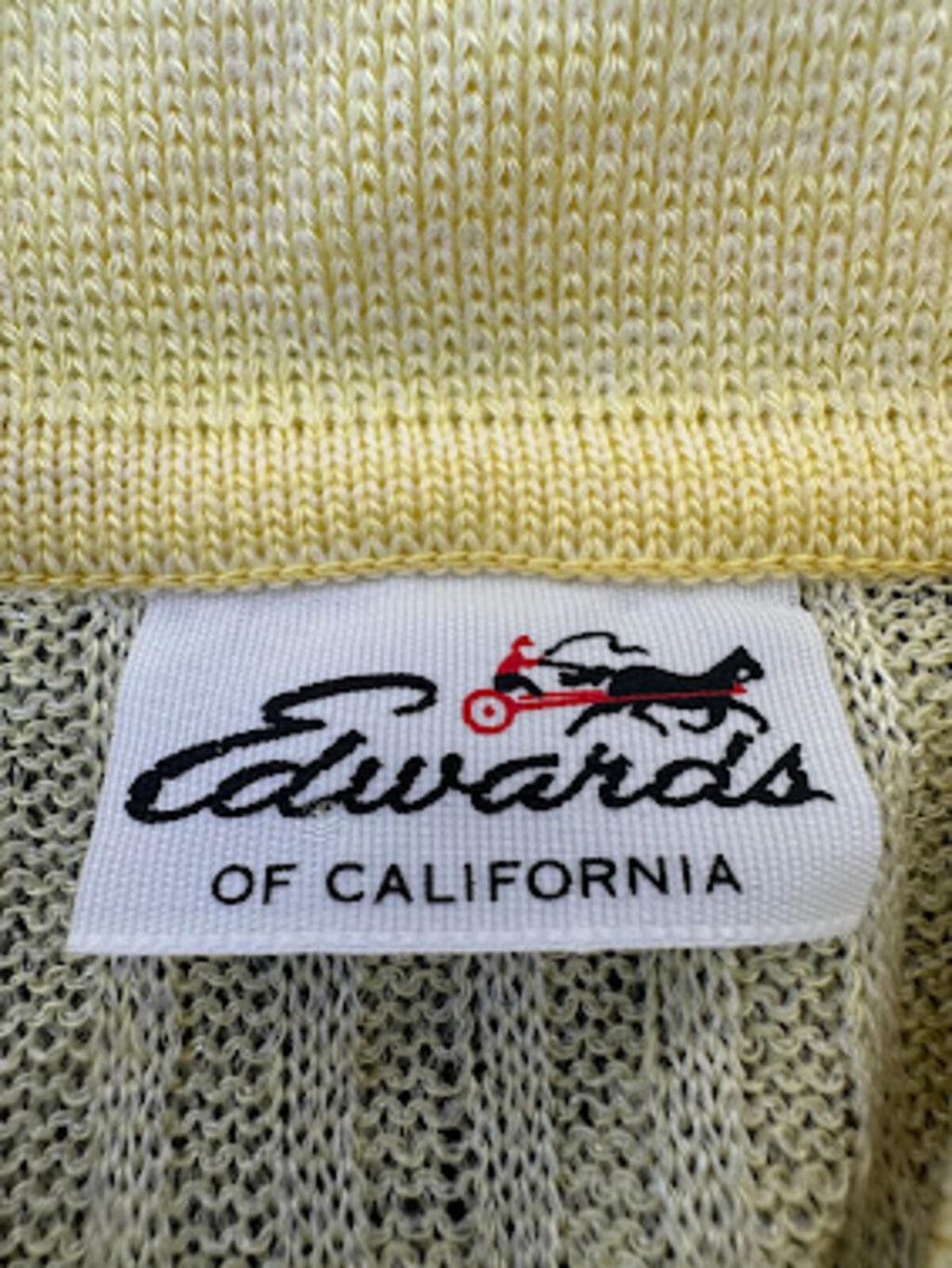 Edwards of California Yellow Knit Polo S