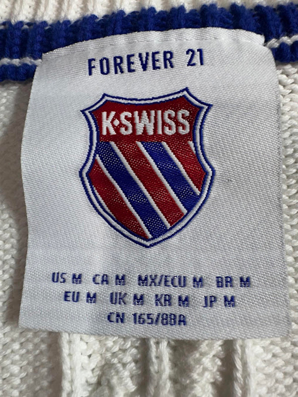 K-Swiss Cable Knit Cropped Sweater Cream Varsity Small