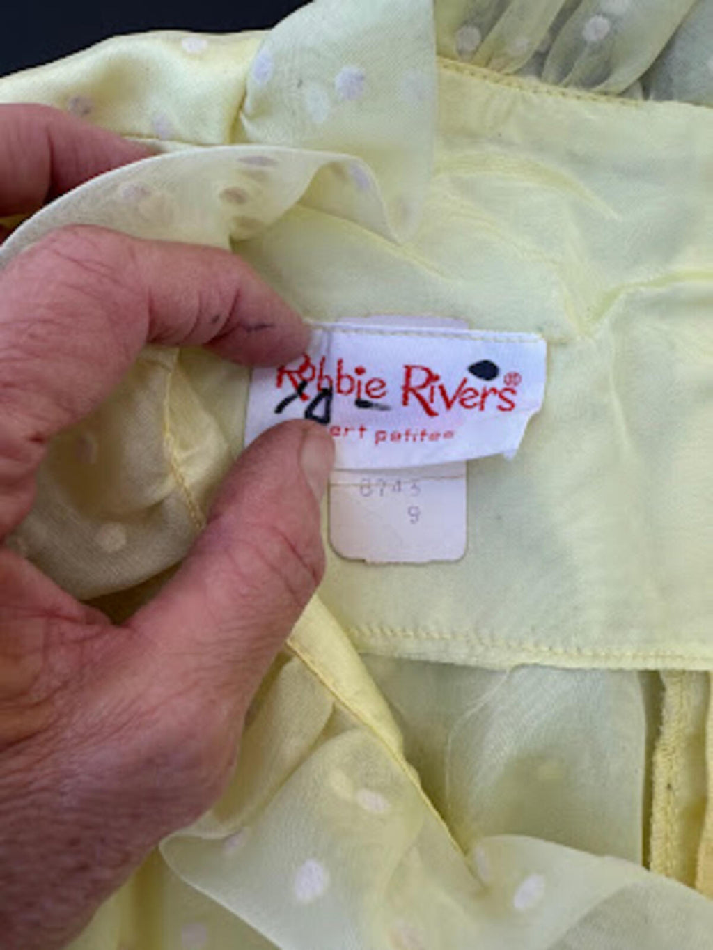 Vintage Robbie Rivers Yellow Party Dress 9