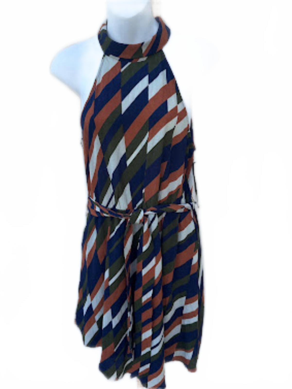 Doe & Rae Geometric Halter Dress NWT M