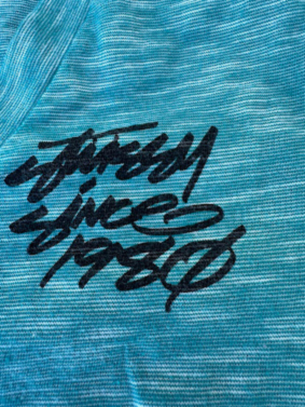 Stüssy Turquoise V-Neck Tee Medium