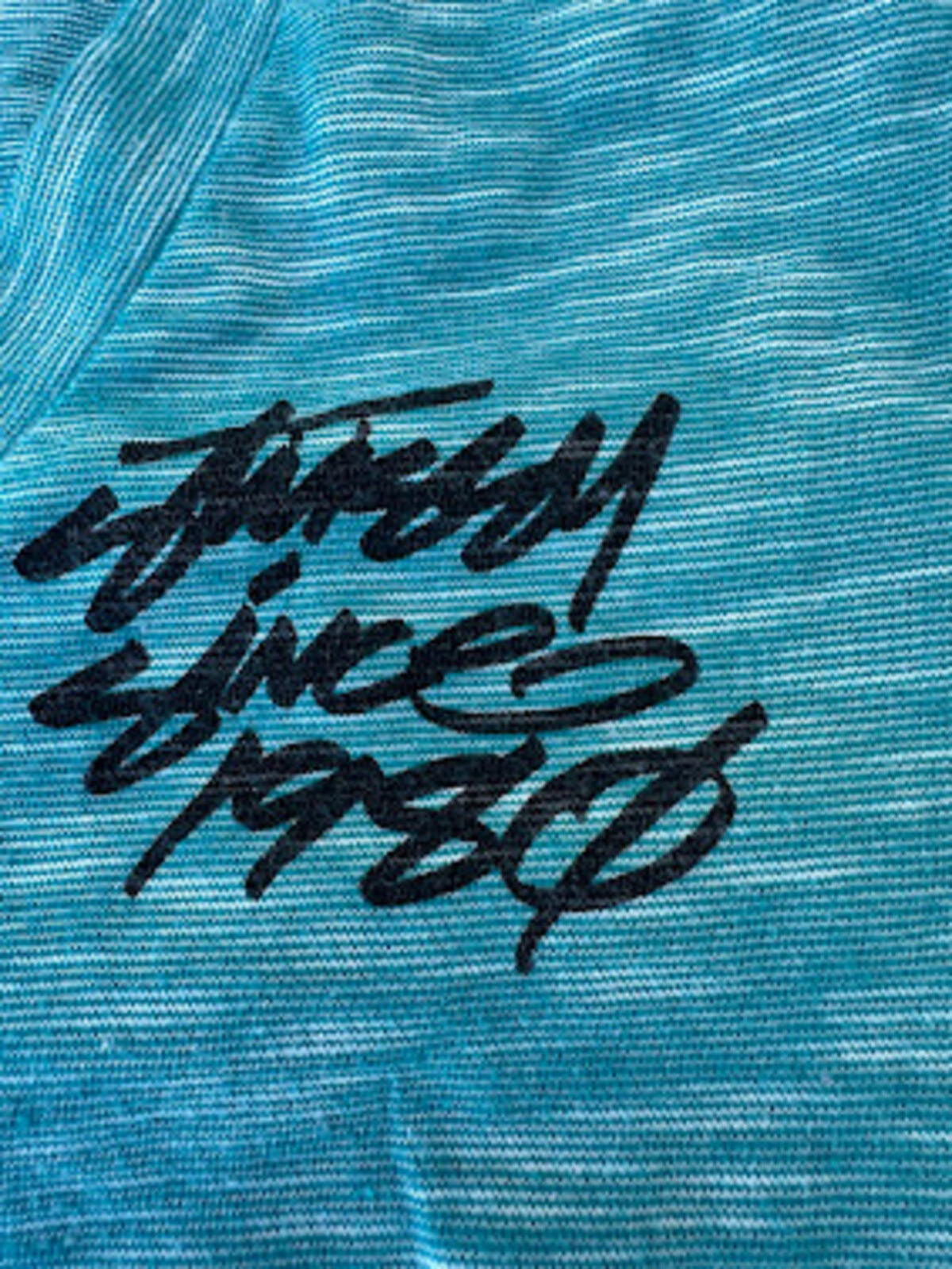Stüssy Turquoise V-Neck Tee Medium