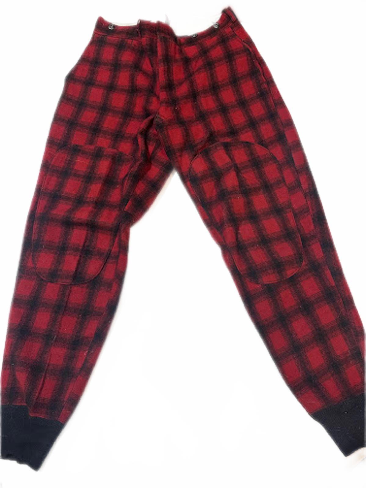 Vintage Woolrich Red Plaid Wool Hunting Pants USA
