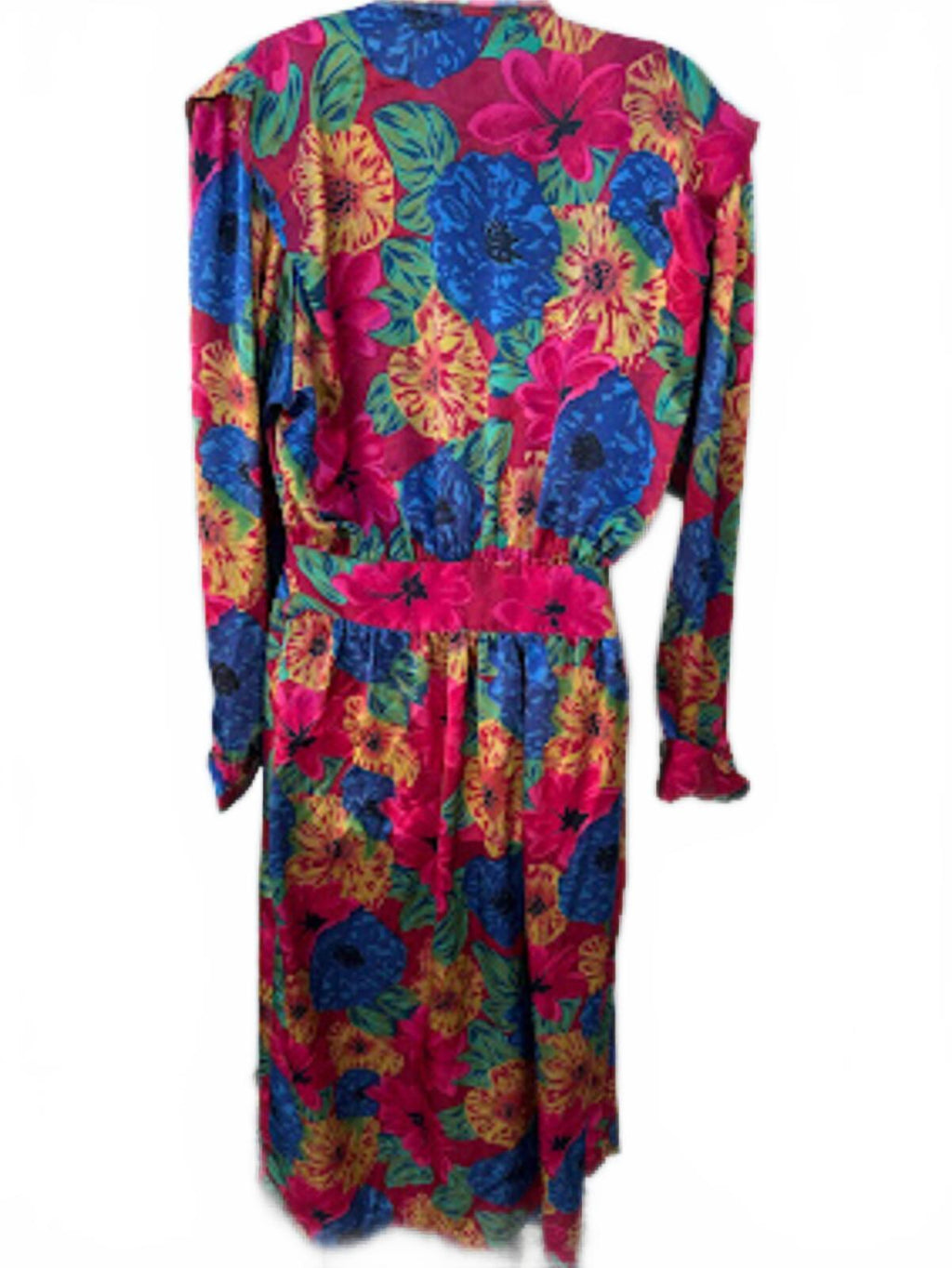 Beth Michael's Silk Floral Wrap Robe Vintage