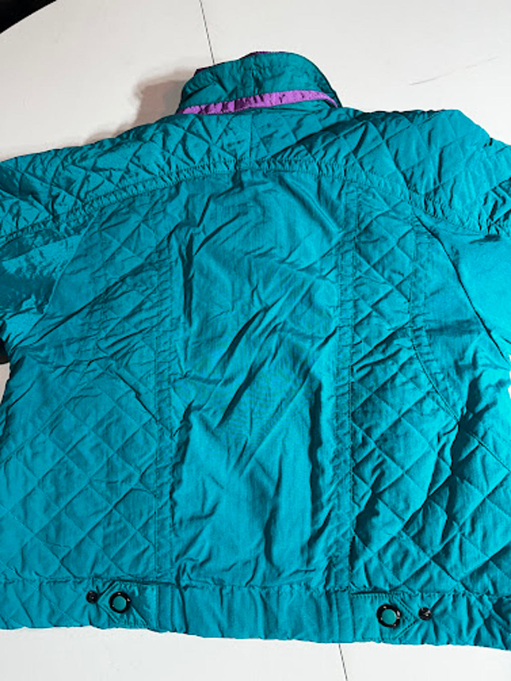 Vintage Roffe Quilted Teal Purple Ski Jacket Oversized