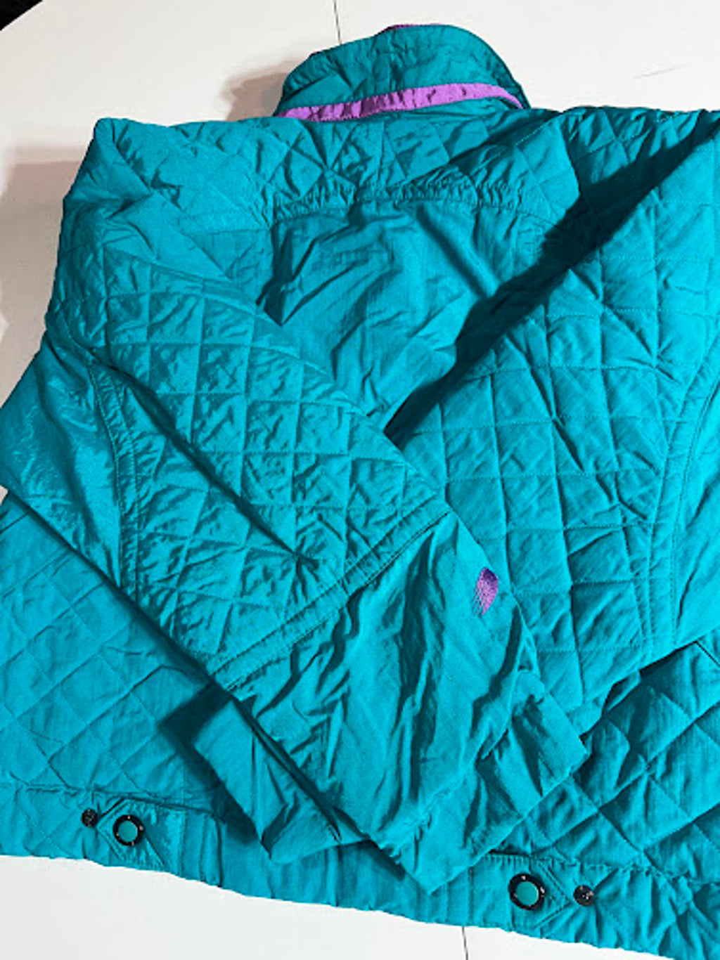 Vintage Roffe Quilted Teal Purple Ski Jacket Oversized