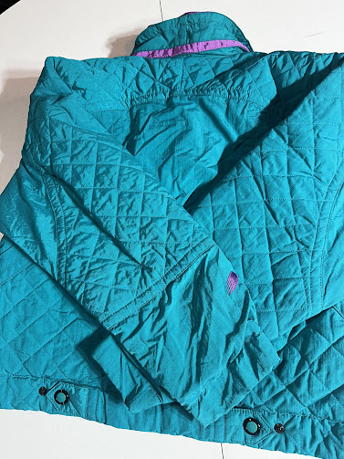 Vintage Roffe Quilted Teal Purple Ski Jacket Oversized