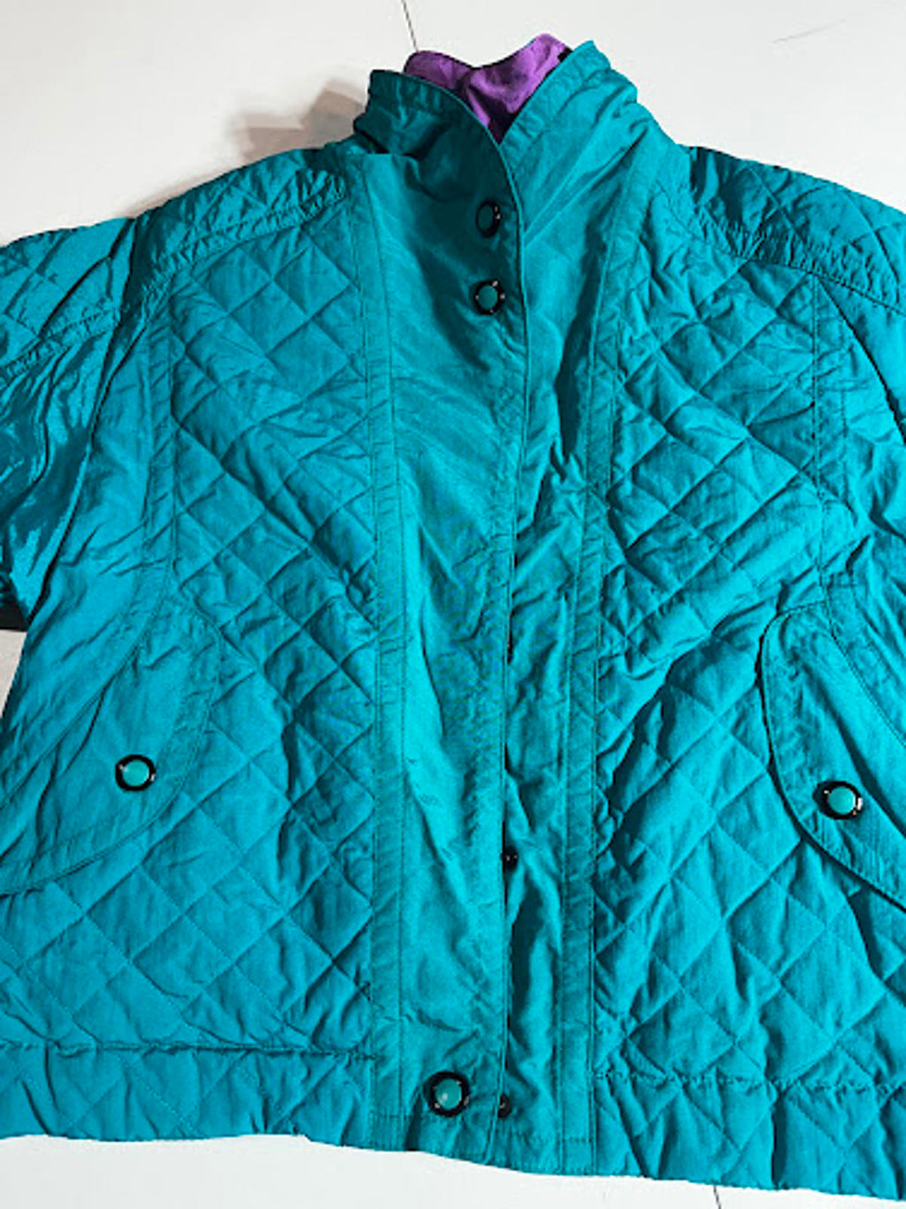 Vintage Roffe Quilted Teal Purple Ski Jacket Oversized