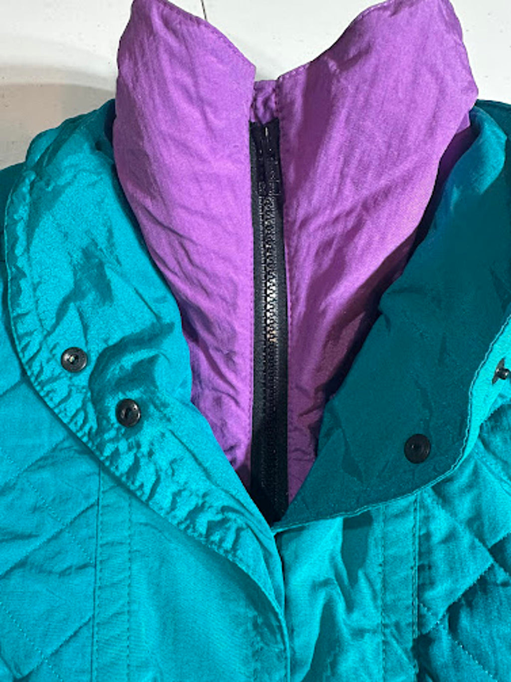 Vintage Roffe Quilted Teal Purple Ski Jacket Oversized
