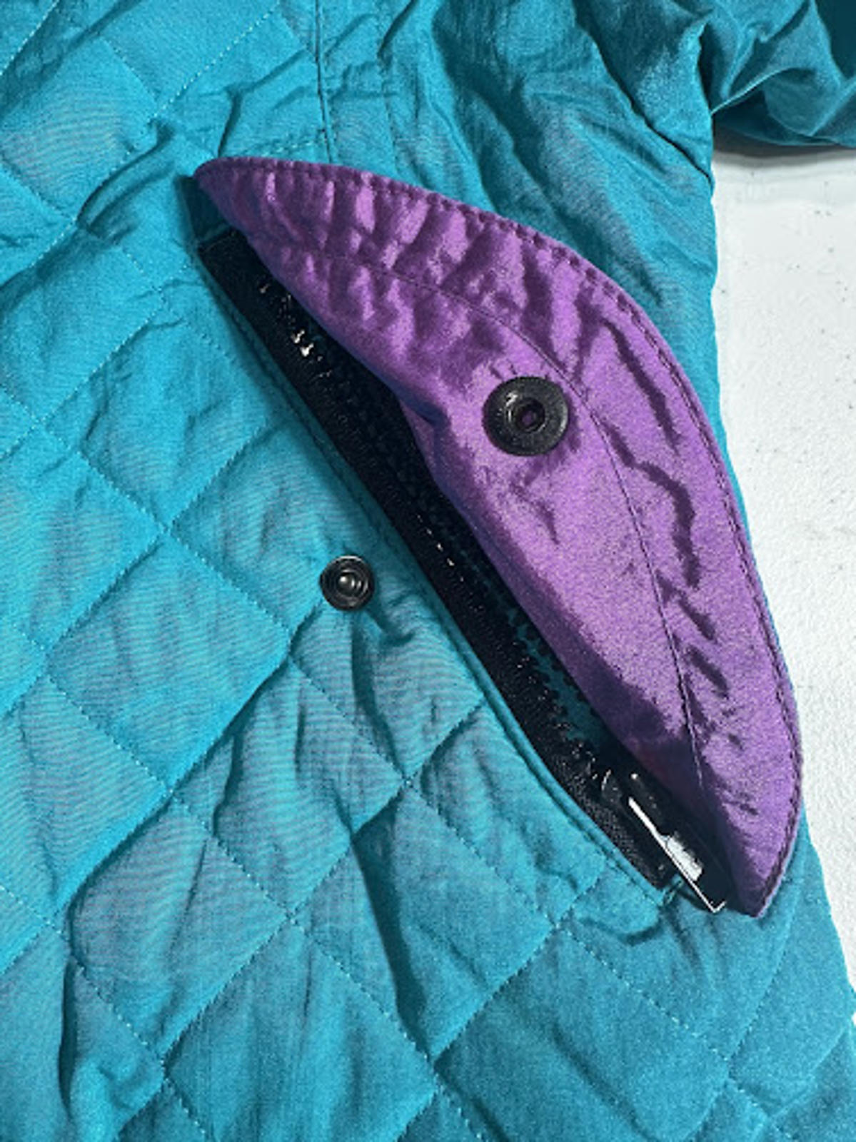 Vintage Roffe Quilted Teal Purple Ski Jacket Oversized