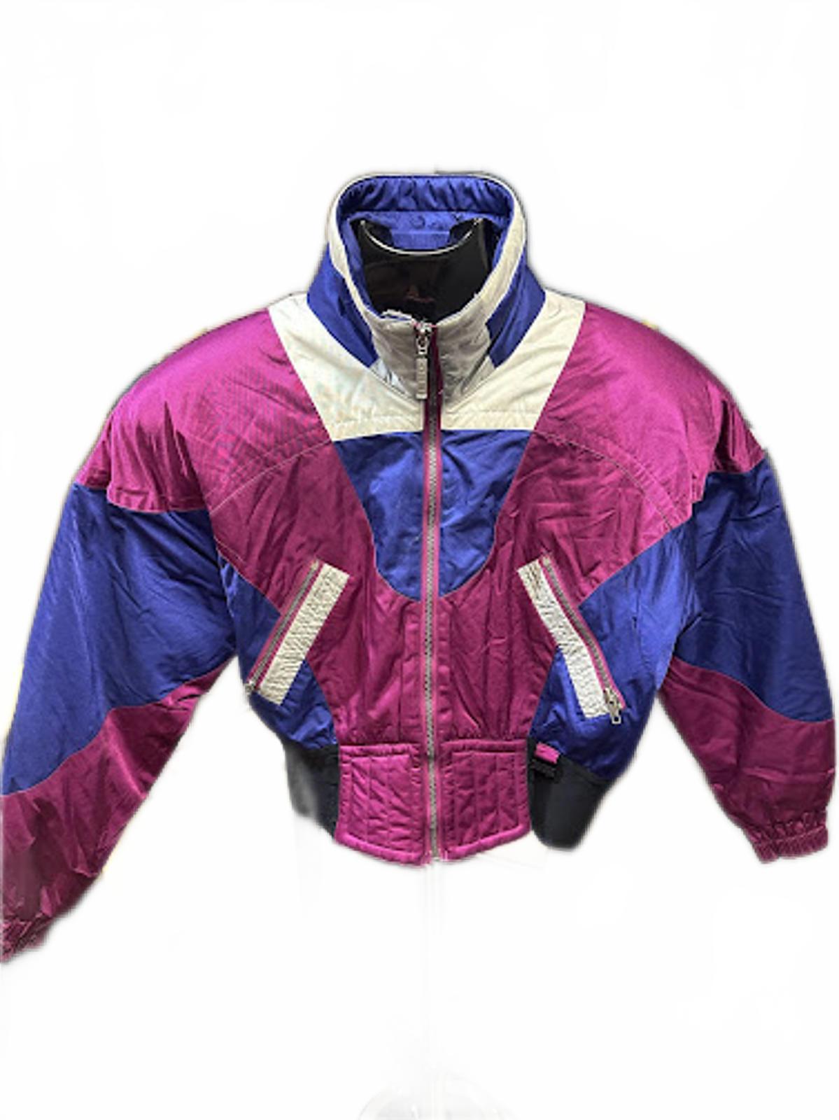 Vintage OSSI Color Block Cropped Ski Jacket 80s