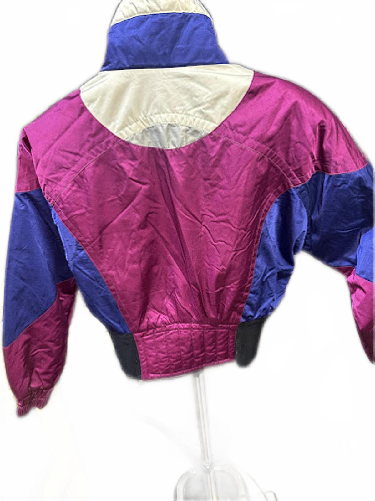 Vintage OSSI Color Block Cropped Ski Jacket 80s