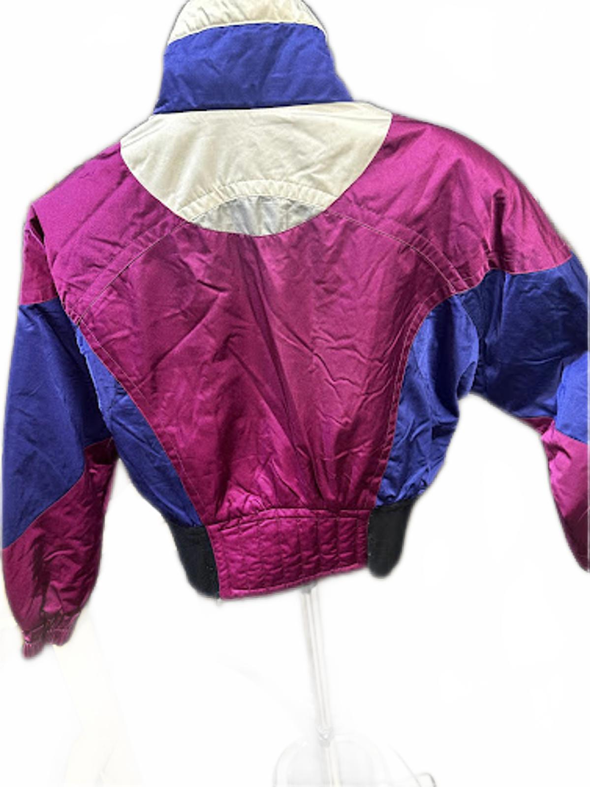 Vintage OSSI Color Block Cropped Ski Jacket 80s