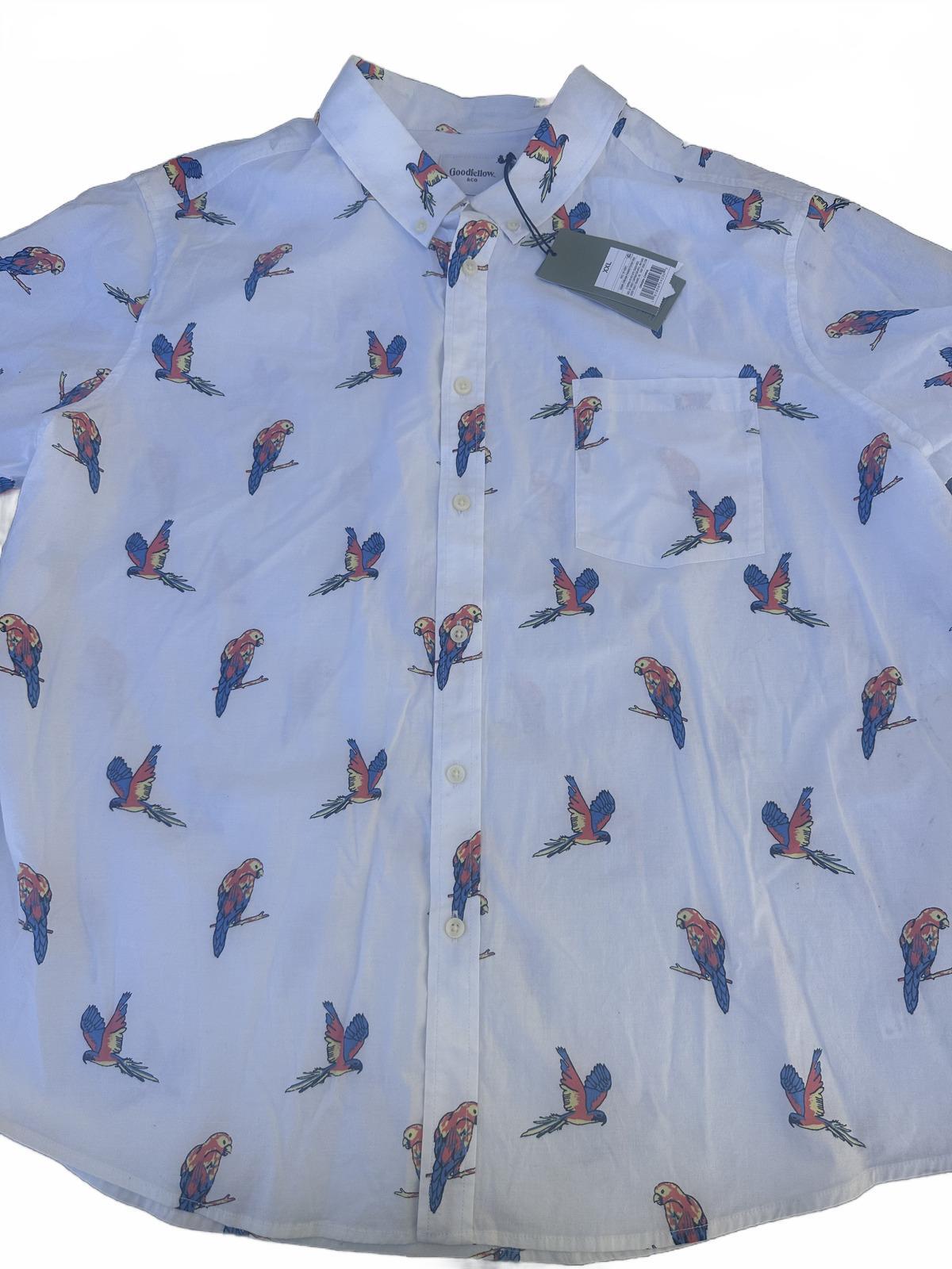 NWT Goodfellow Parrot Print Button Shirt XXL
