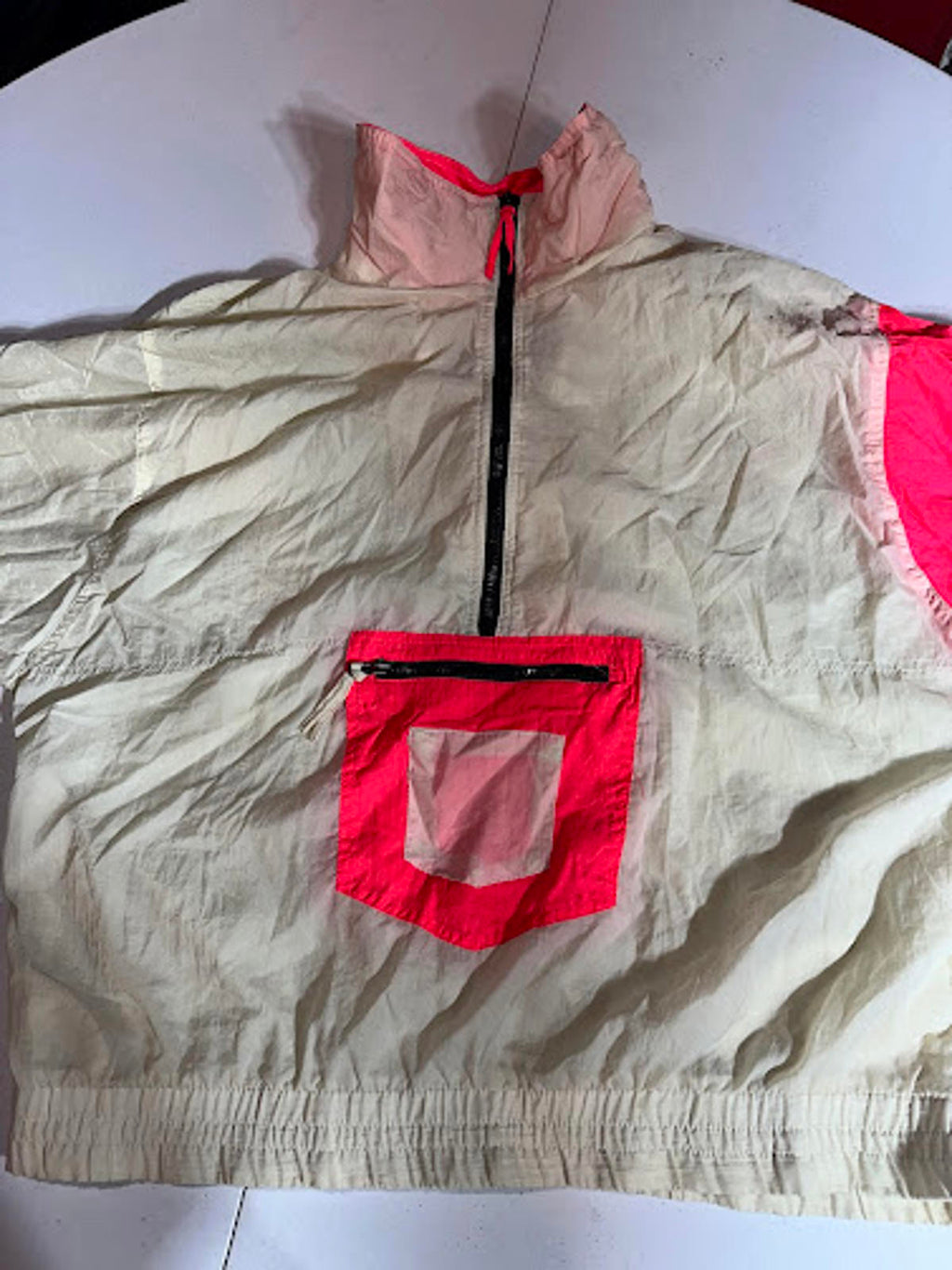 Vintage 90s Neon Anorak Windbreaker Half Zip Jacket
