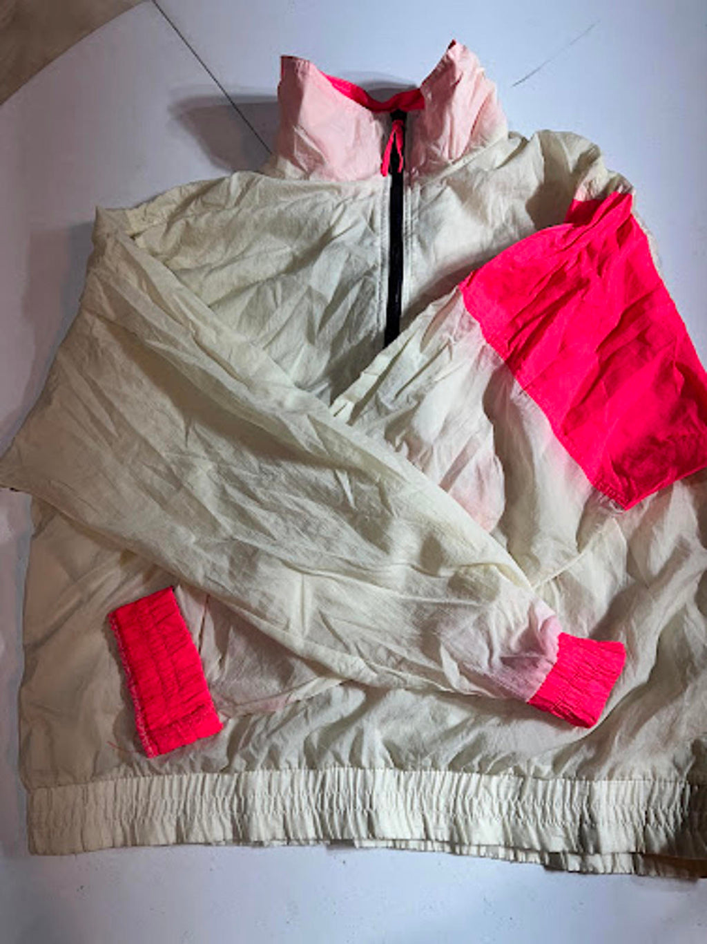 Vintage 90s Neon Anorak Windbreaker Half Zip Jacket