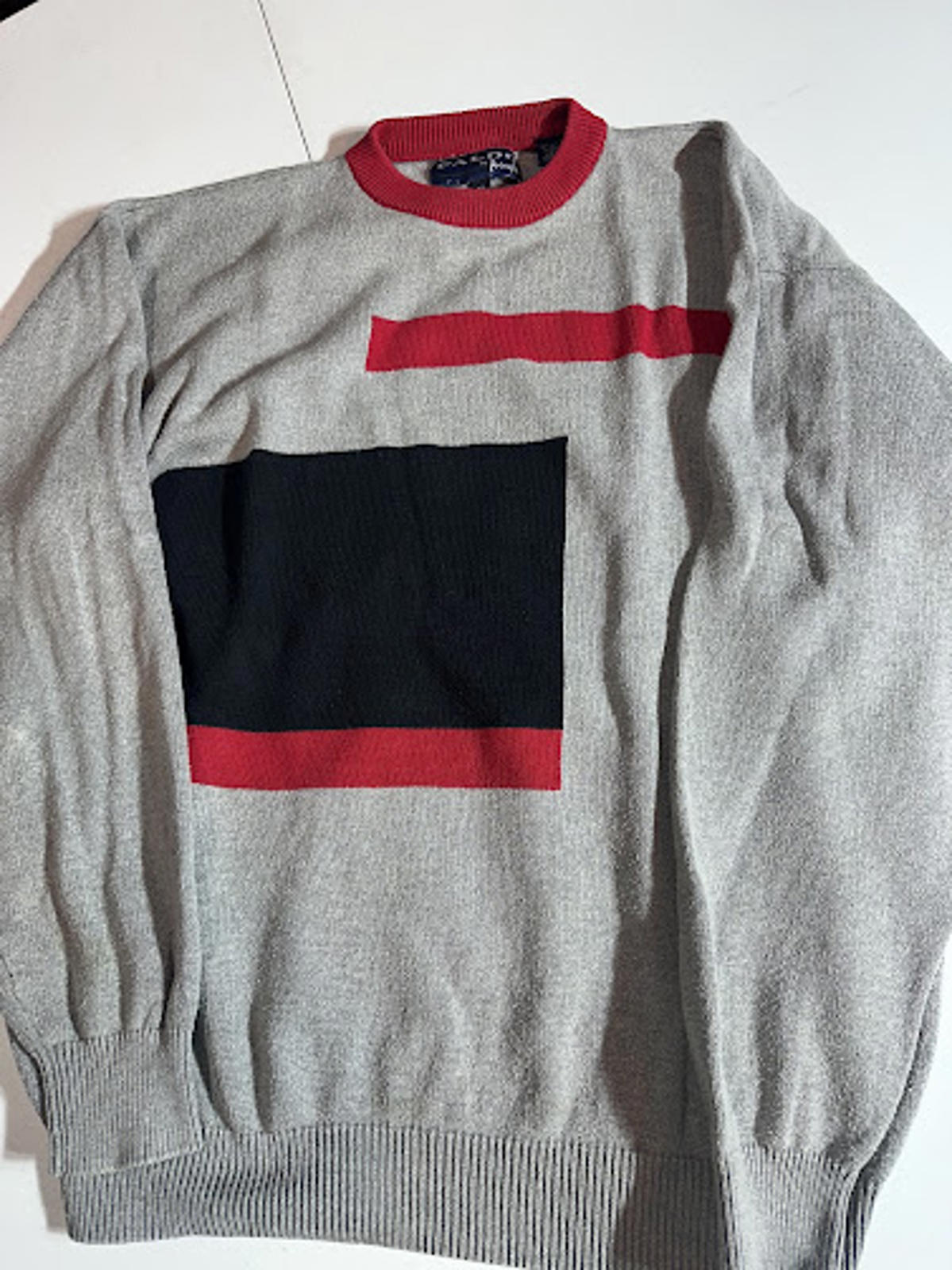 Vintage Taldo Pringle Color Block Graphic Knit Sweater XL