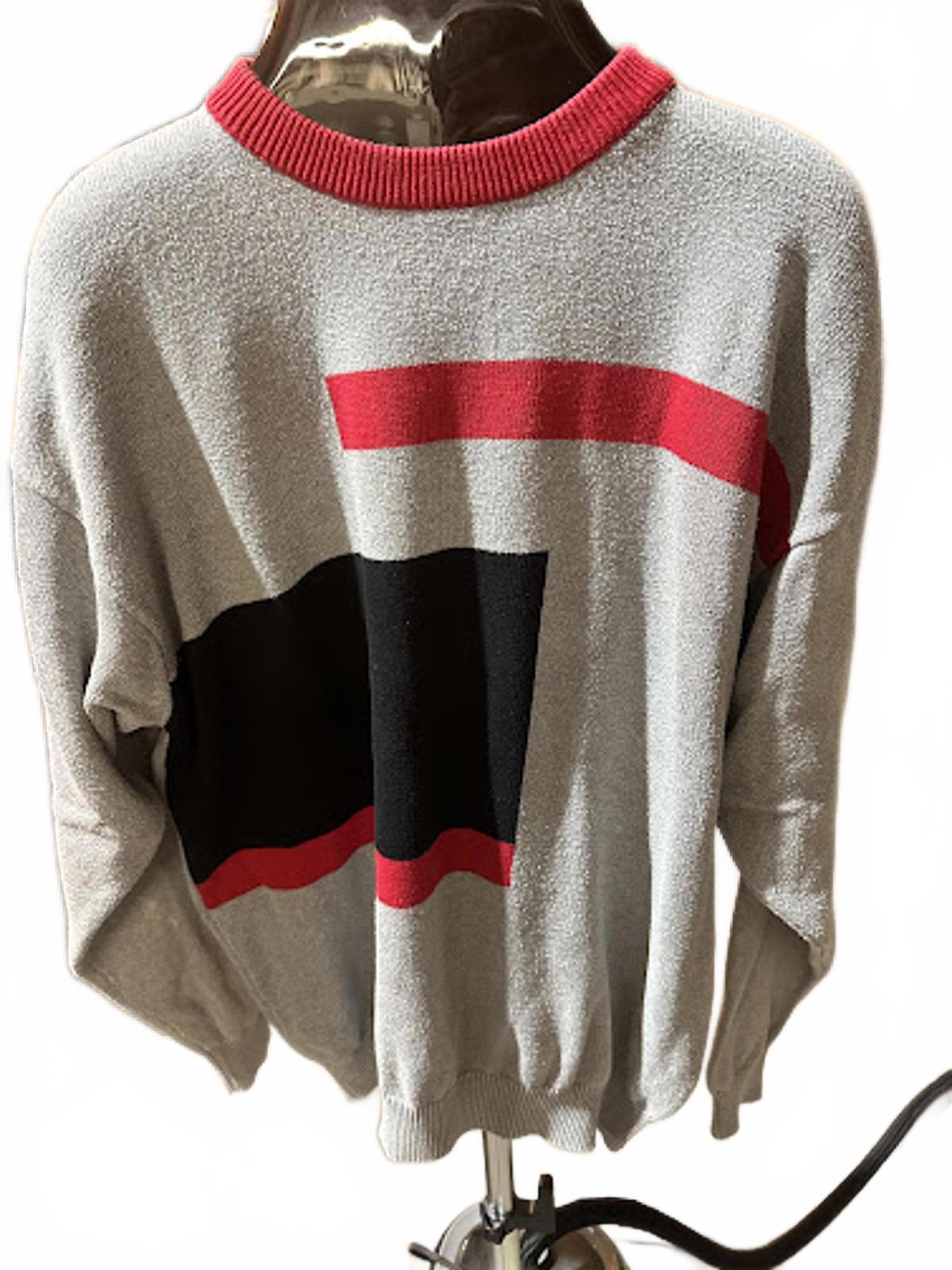 Vintage Taldo Pringle Color Block Graphic Knit Sweater XL