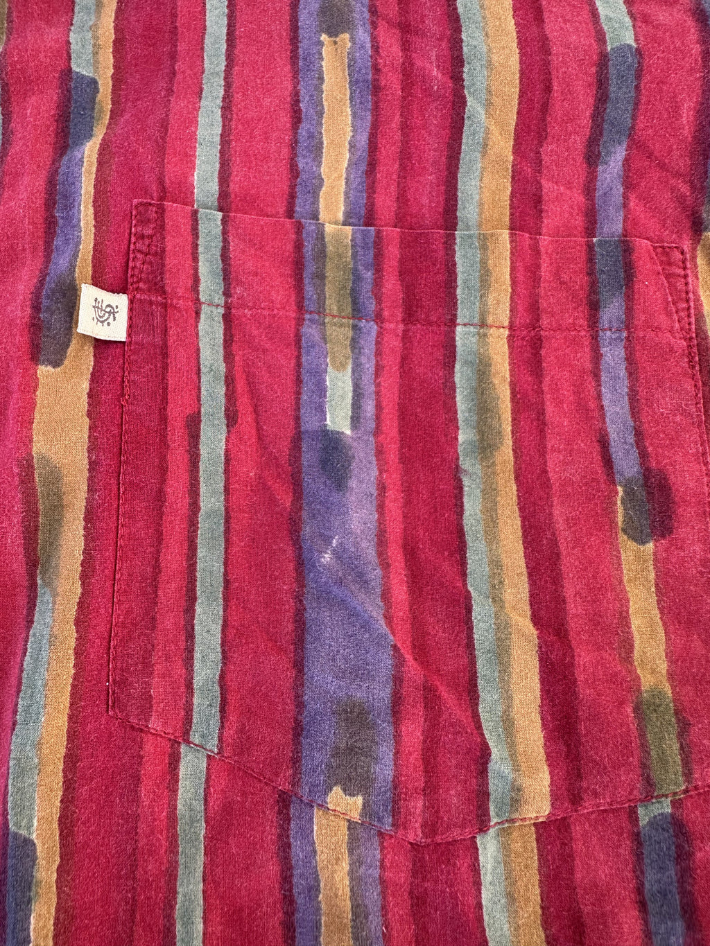 ANOKHI India Red Striped Cotton Shirt XL