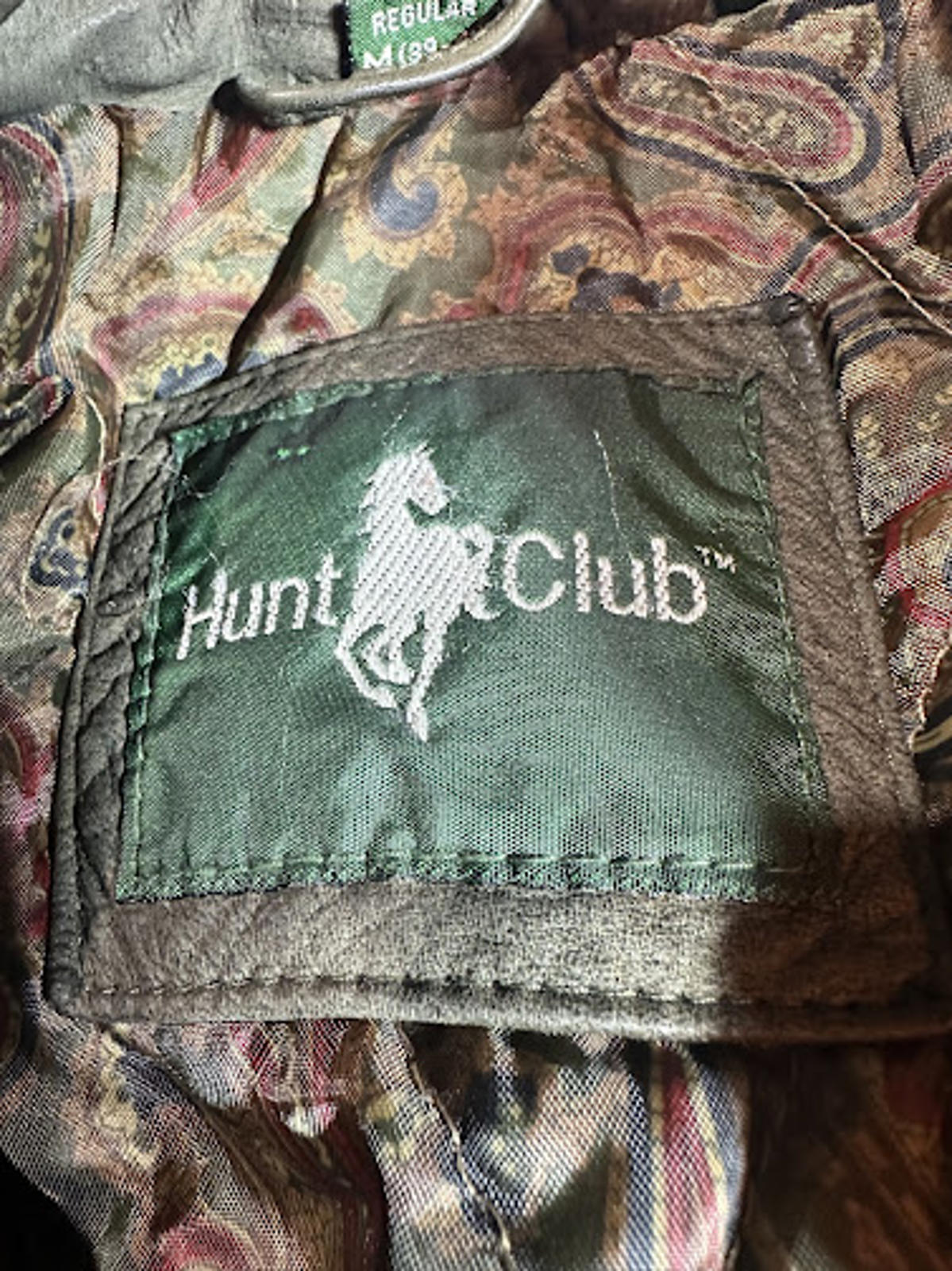 Vintage Hunt Club Leather Bomber Paisley Lined Medium
