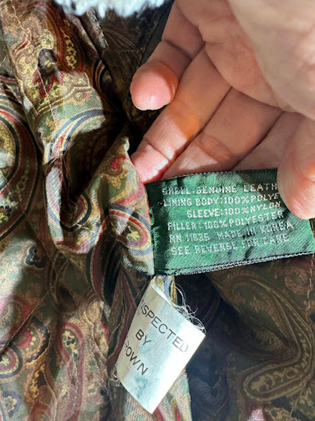 Vintage Hunt Club Leather Bomber Paisley Lined Medium